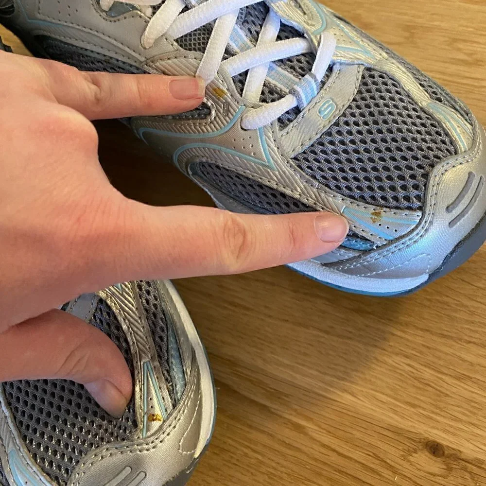 Sketchers Shape-Ups Y2K Blue/Silver Size 10